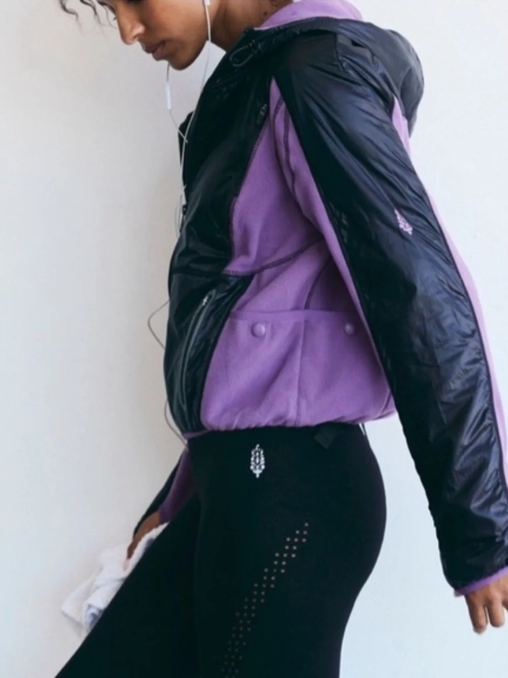 Free People Movement Go The Distance Fleece Jacket - Violet/Black